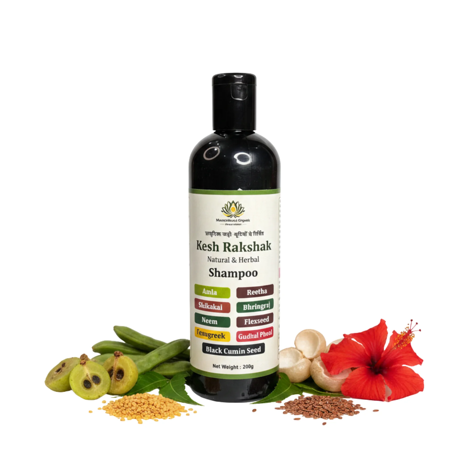 Kesh Rakshak Ayurvedic Herbal Shampoo MantraShakti – Amla, Reetha & Shikakai Hair Fall Control Formula (200g)